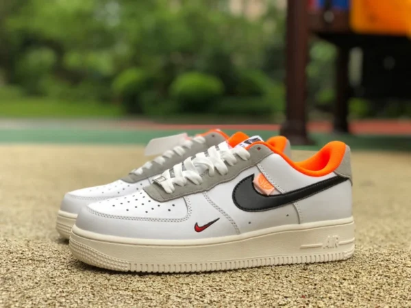 af1 blanco gris naranja bajo Nike Air Force 1 Low 07 AF1 caqui zapatillas casuales fb2364-016