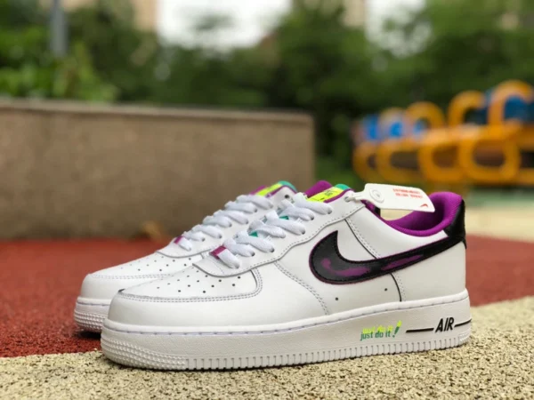 AF1 blanco negro morado bajo Nike Air Force 1'07 AF1 Air Force One zapatillas bajas para hombre DX3933-100