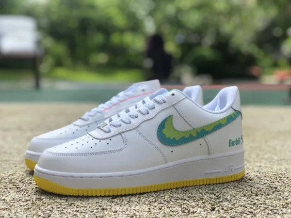 AF1 blanco verde amarillo bajo Nike Air Force 1'07 AF1 Air Force One zapatillas bajas para hombre af1234-001