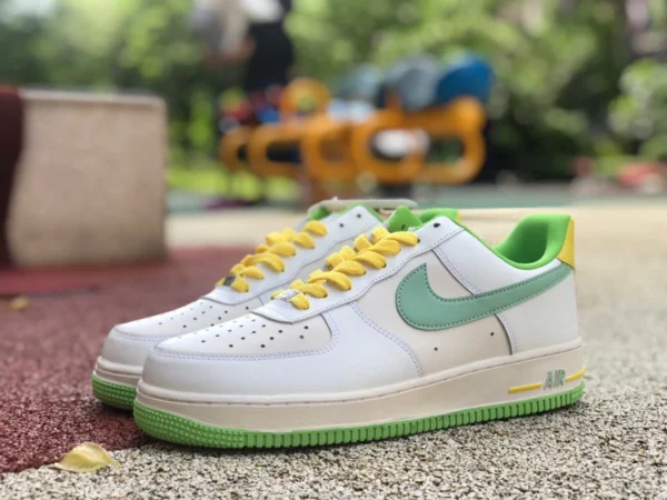 AF1 blanco verde gancho bajo Nike Air Force 1'07 AF1 Air Force One zapatillas bajas para hombre cw3388-201