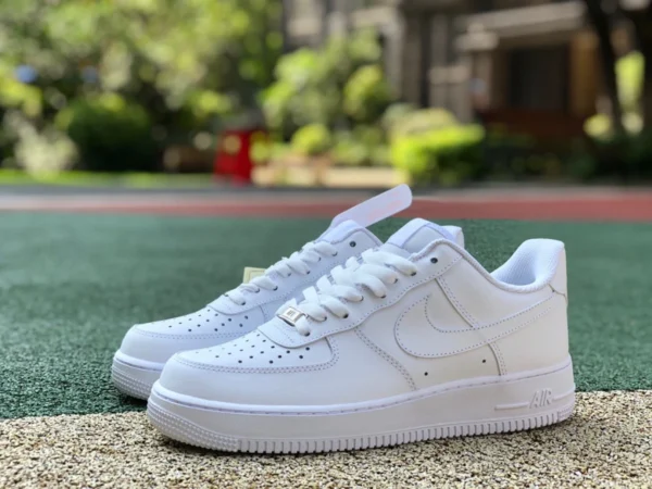 AF1 zapatillas bajas blancas puras Nike Air Force1 Air Force One AF1 zapatillas de skate informales de media altura para hombres y mujeres en blanco puro 315123-111