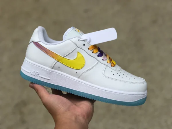 AF1 zapatillas bajas con parte inferior citrina blanca Nike Air Force 1 Low '07 zapatillas bajas Air Force One cd6699-110