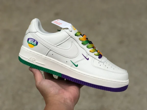 AF1 zapatillas bajas con costuras blancas, verdes y moradas Nike Air Force 1 Low '07 su19 bajas Air Force One tf8896-303