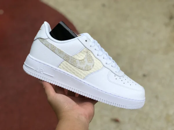 AF1 platino trenzado bajo Nike Nike AF1 07 SE nuevo Air Force One trenzado transpirable DO9458-100