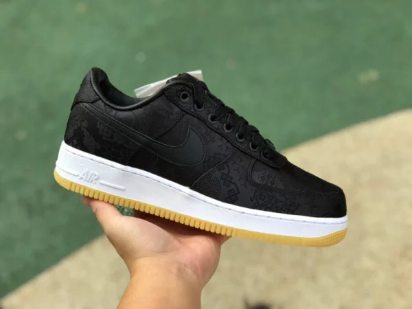 AF1 seda negra pura original NIKE x CLOT Air Force 1 AF1 Fujiwara Hiroshi rayo fuerza aérea de seda negra CZ3986-001