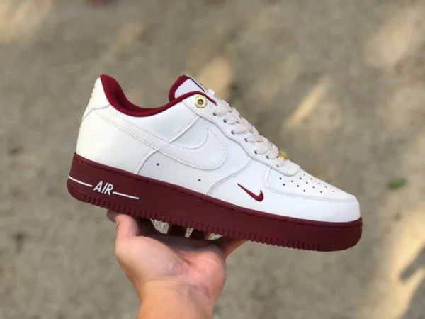 AF1 arroz blanco rojo bajo Nike Air Force 1 Nike Air Force AF1 arroz blanco rojo 40 aniversario zapatillas casuales DQ7582-100