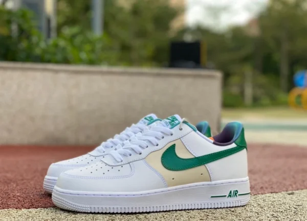 AF1 blanco verde marrón bajo Nike Air Force 1 07 LV8 EMB blanco verde AF1 zapatillas bajas DM0109-100