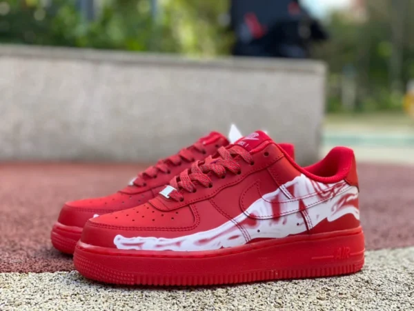 AF1 gran hueso rojo nike Air Force 1'07 Low gran hueso transparente rojo Rayos X Halloween color limitado Air Force 1 zapatillas bajas CU8067-600