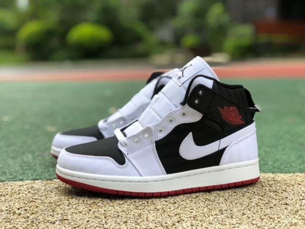 aj1mid zapatos de baloncesto retro de media altura en blanco y negro rojo puro original Air Jordan 1 Mid AJ1 DD9338-016