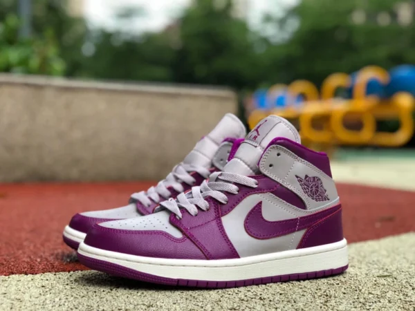 aj1mid gris púrpura Air Jordan 1 Mid Magenta AJ1 gris púrpura zapatos de baloncesto resistentes al desgaste BQ6472-501