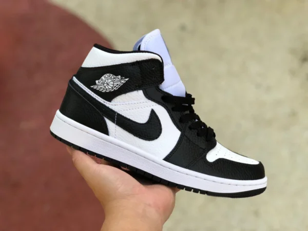 aj1mid blanco y negro yin y yang Air Jordan 1 AJ1 blanco y negro yin y yang panda hombres y mujeres zapatos casuales de caña alta DR0501-101