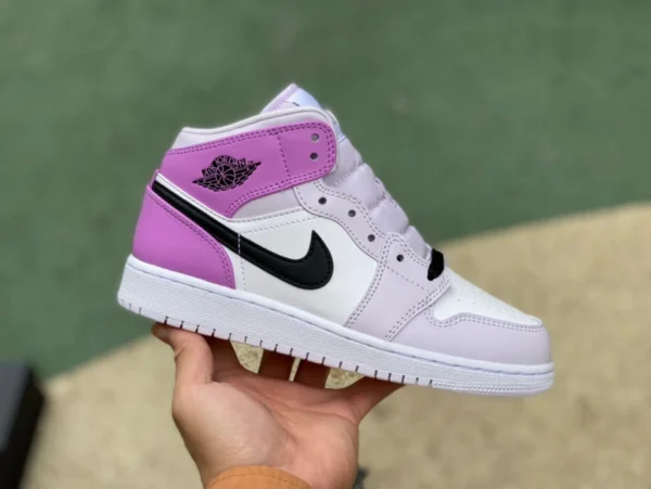 aj1mid blanco rosa púrpura puro original Air Jordan 1 Mid AJ1 GS blanco rosa retro mid-top zapatos de baloncesto DQ8423-501