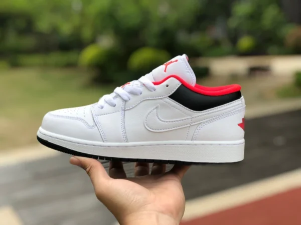 aj1 negro y blanco rojo bajo puro original Air Jordan 1 Low AJ1 negro y blanco rojo zapatos de baloncesto bajos 553560-160