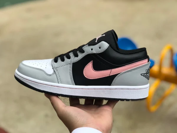 aj1 negro y gris rosa bajo Air Jordan 1 low AJ1 negro y gris rosa zapatillas de deporte azules informales de moda de corte bajo para hombre 553558-062