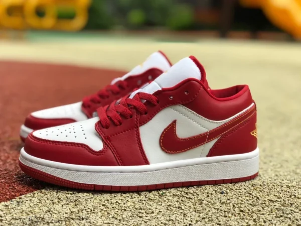 aj1 blanco y rojo bajo Air Jordan 1 Low AJ1 zapatos de baloncesto bajos en blanco y rojo 553560-607