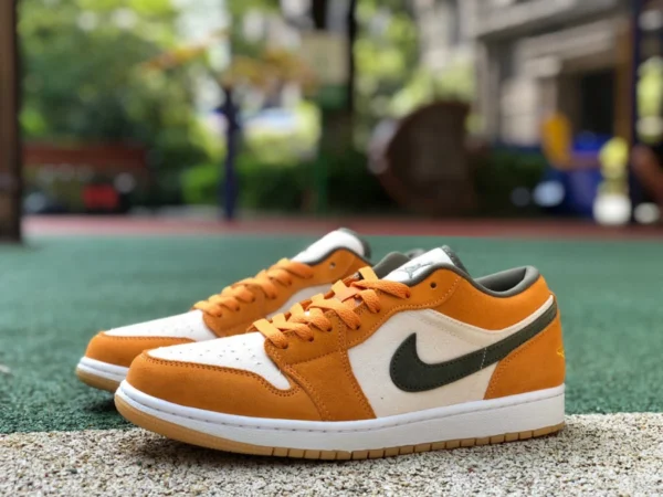 aj1 naranja bajo puro original Air Jordan 1 Low AJ1 naranja zapatos de baloncesto bajos para hombre DH6931-102,