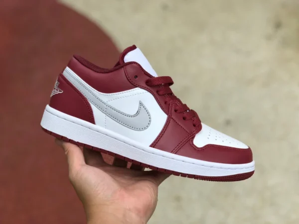 aj1 Bordeaux red low Air Jordan1 Low AJ1 Bordeaux zapatos de baloncesto bajos rojos 553560-615