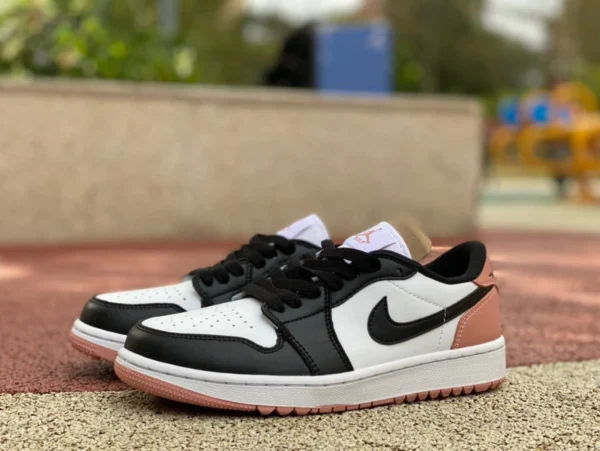 aj1 negro y blanco sucio rosa Golf bajo Air Jordan 1 Low Golf AJ1 negro y blanco rosa calzado deportivo casual DD9315-106