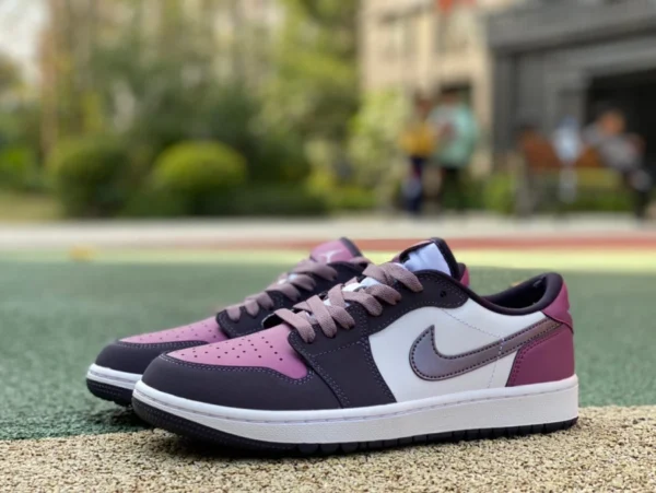 aj1 negro y blanco púrpura Golf puro original Air Jordan 1 Low Golf blanco y púrpura NRG Purple Smoke golf low top DZ9787-155