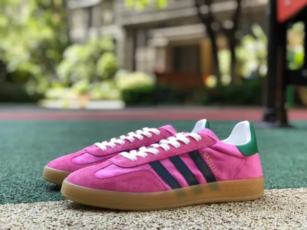 Gucci de marca compartida Adidas rosa Gucci x Adidas Gucci de marca compartida Adidas Originals Gazelle "Esquisite Gucci" serie antílope de caña baja