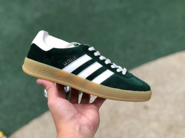 Gucci de marca compartida Adidas verde y blanco Gucci x Adidas Gucci de marca compartida Adidas Originals Gazelle "Esquisite Gucci" serie antílope de caña baja