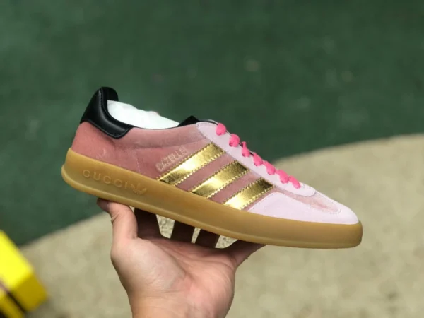 Gucci de marca compartida Adidas rosa sucio adidas originals x Gucci Gazelle zapatillas casuales clásicas de marca compartida