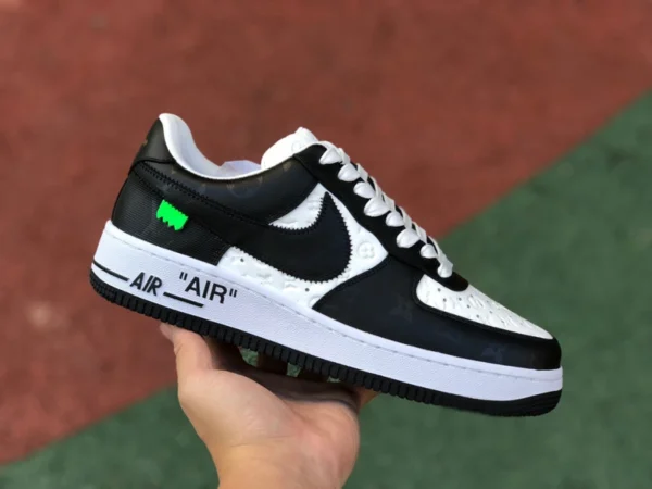 Air force de marca compartida LV bajo en blanco y negro xp puro original Louis Vuitton x Nike Air Force 1 Low zapatillas bajas con cordones en blanco y negro L de marca compartida