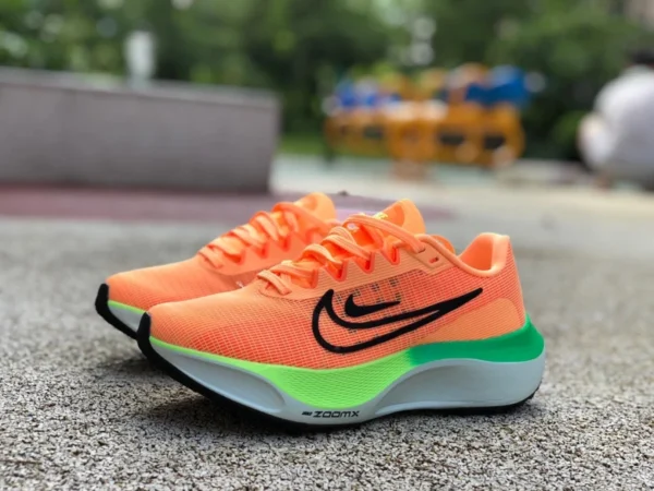 Zoom fly5 naranja verde blanco Nike Zoom Fly 5 Nike amortiguación placa de carbono maratón hombres y mujeres corriendo DM8974-800