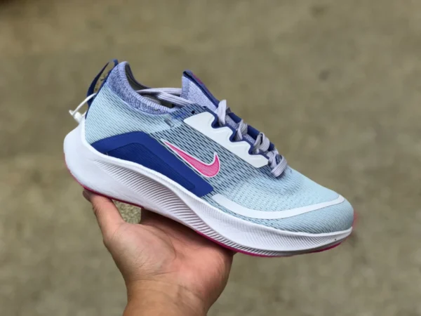 Zoom fly4 blanco azul rosa Nike Zoom Fly 4 Nike amortiguación placa de carbono maratón hombres y mujeres corriendo CT2401-003