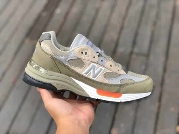 NB992 Zapatillas de correr retro "olive Drab" de marca compartida gris plateado President Edition WTAPS x New Balance 992 para hombre y mujer, gris plateado Fabricación americana M992WT