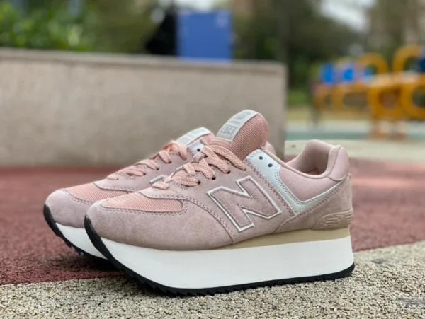 NB574 suela gruesa rosa NEW BALANCE zapatos de papá informales retro con suela gruesa para mujer WL57zbc