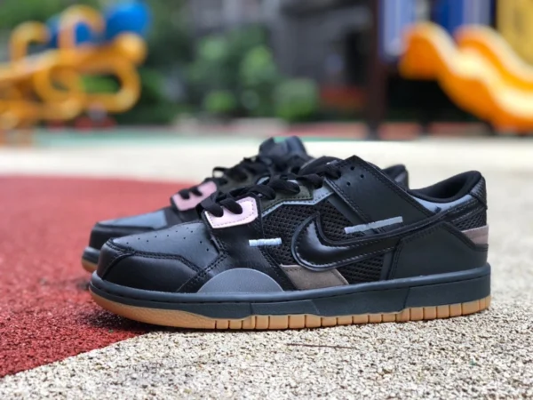 Zapatillas bajas Dunk de goma cruda en negro y gris DB0500-001 de Nike Dunk Low Scrap