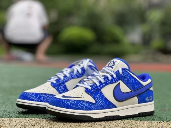 Dunk Blanco y Azul 75 Aniversario Pure Original Nike Dunk Low 75 Aniversario "Jackie Robinson" Leyenda No. 42 DV2122-400