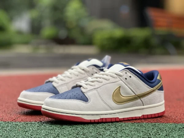 Dunk blanco azul dorado bajo Nike Dunk SB Low Pro "Old Spice" zapatillas casuales retro bajas blanco azul dorado 304292-272