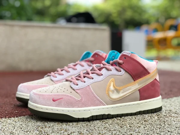 Dunk suave rosa fresa de alta calidad Nike Dunk suave rosa fresa leche ante conjunto de media altura zapatillas casuales DJ1173-600