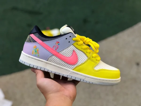 Dunk arco iris amarillo, blanco y rosa puro original Nike SB Dunk Low "Be True" tema del arco iris amarillo, blanco y rosa dx5933-900