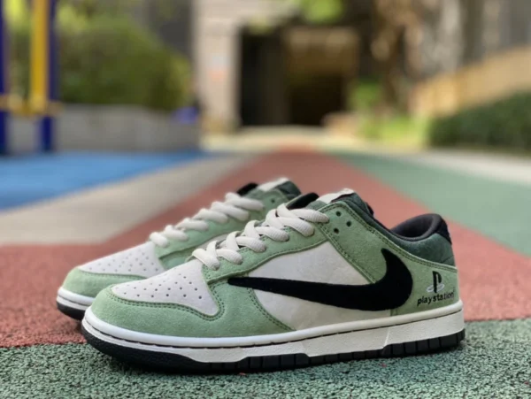 dunk barb gris verde bajo TravisScott x Playstation x NikeSBDunkLow Nike zapatos de skate conjuntos de tres partes CU1726-777