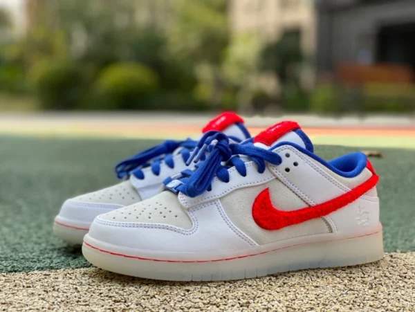 Dunk Blanco, Azul y Rojo Año del Conejo Zapatillas originales Nike Dunk Low Blancas, Azules y Rojas Año del Conejo Zapatillas Shanghai resistentes al desgaste y que absorben los golpes FD4203-161