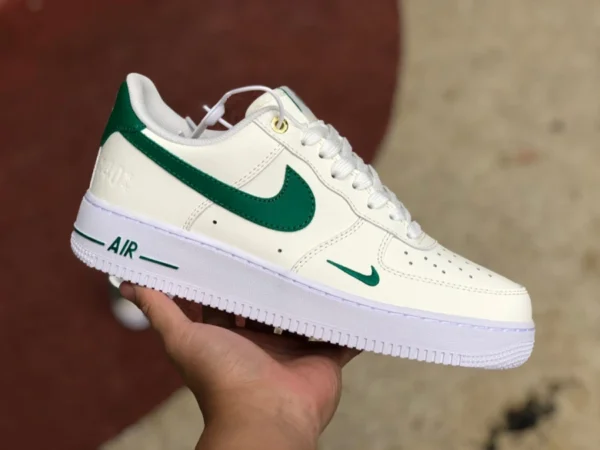 af1 arroz blanco verde doble gancho bajo Nike Air Force AF1 SE 40th aniversario arroz blanco verde Nike Air Force 1 zapatillas DQ7582-101