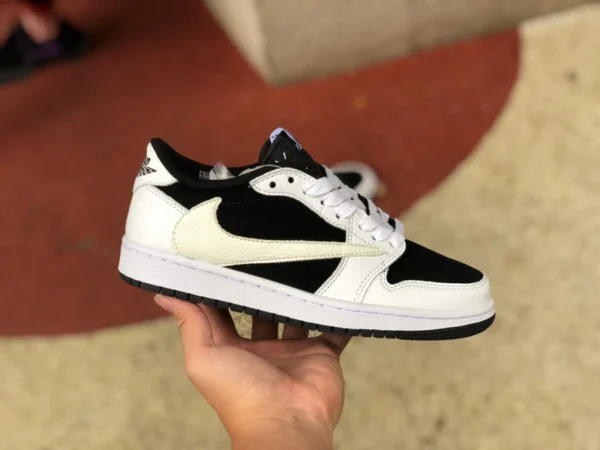 aj1 barb zapatillas bajas en blanco y negro pandaz Travis Scott x Air Jordan 1 Low zapatillas bajas barb TS conjuntas DM7866-101