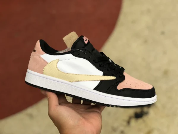 aj1 barb zapatillas bajas negro rosa dorado gancho Travis Scott x Air Jordan 1 Low zapatillas bajas barb TS conjuntas cq4277-995