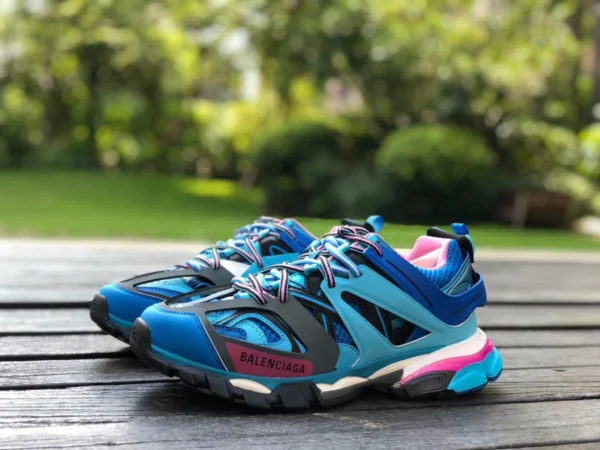 Balenciaga 3.0 azul y rosa Balenciaga Track zapatos papá modernos y transpirables