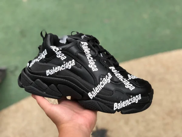 Paris TRIPLE S marca denominativa negro BALENCIAGA Balenciaga 22 invierno nuevo producto TRIPLE S marca denominativa zapatos papá