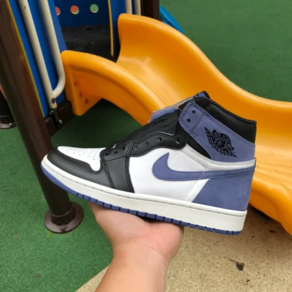 aj1 Blue Crown King Pure Original Air Jordan 1 AJ1 Playful Blue Moon Six Crown King Negro Azul Toes 555088-115