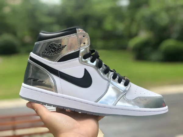 aj1 Leonard versión original pura de los productos más fuertes Air Jordan 1 Pass The Torch AJ1 Leonard plata galvanizada AQ7476-016