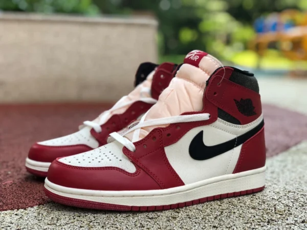 aj1 Chicago angustiado Air Jordan 1 AJ1 Retro High top alto blanco y rojo desgastado FD1437-612