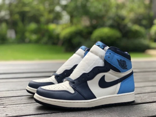 aj1 Obsidian nuevos productos originales puros de alta calidad Air Jordan 1 AJ1 Obsidian North Carolina toe campus azul 555088-140