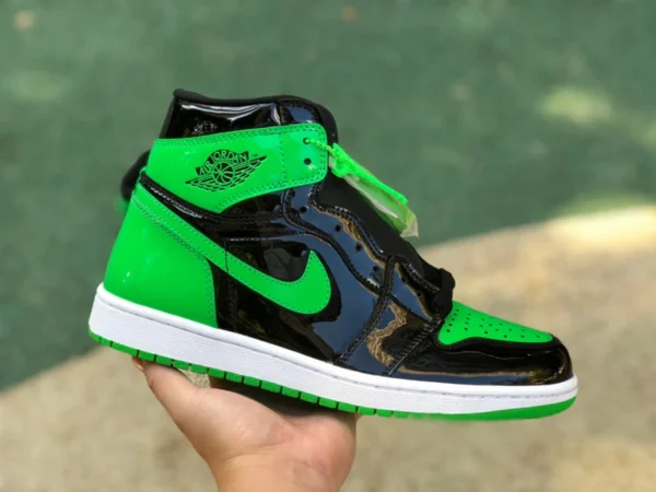 aj1 charol negro y verde caña alta AirJordan 1 Pine Green AJ1 charol negro y verde 575441 555088-030