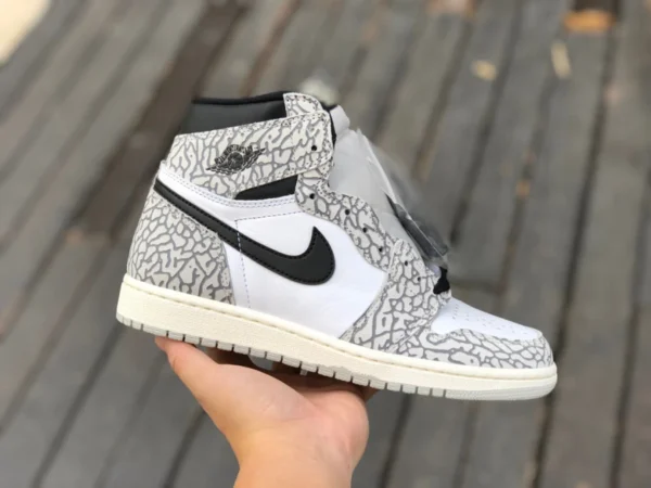 aj1 cemento blanco crackle zapatillas altas Air Jordan 1 High OG "White Cement" "Elephant Print" aj1 cemento blanco crackle