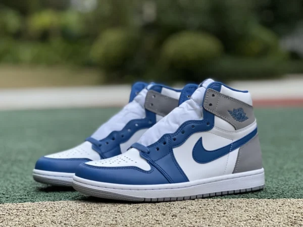 aj1 blanco gris azul alto top puro original Air Jordan 1 High OG "True Blue" DZ5485-410